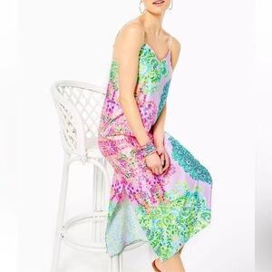 Lilly Pulitzer Bellalyn Satin Midi Dress.